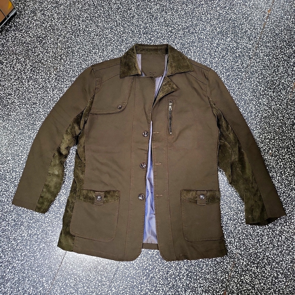Unique Sport Coat! - canvas and corduroy - modern style - sz 42-44